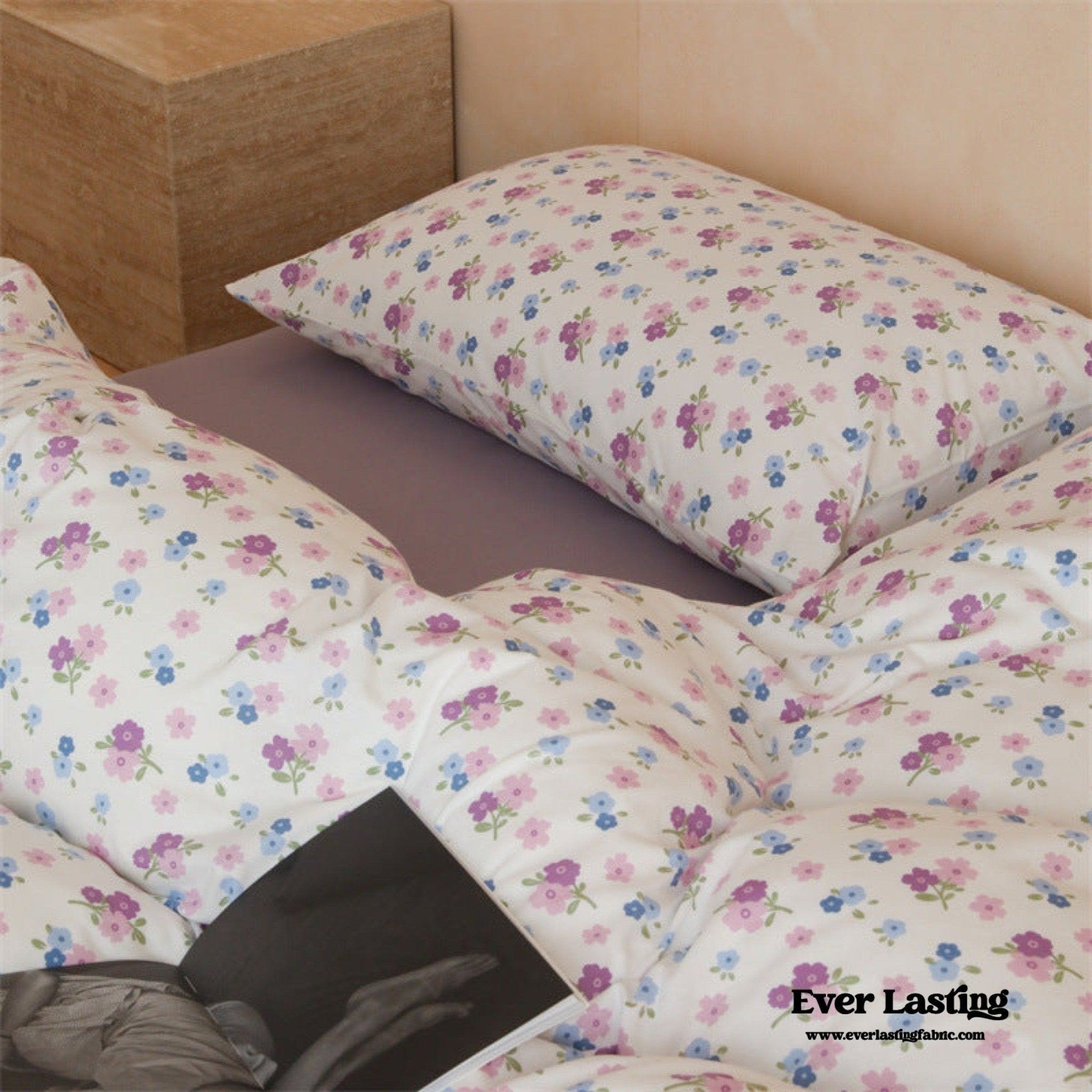 Jersey Knit Cotton Floral Bedding Bundle - Ever Lasting