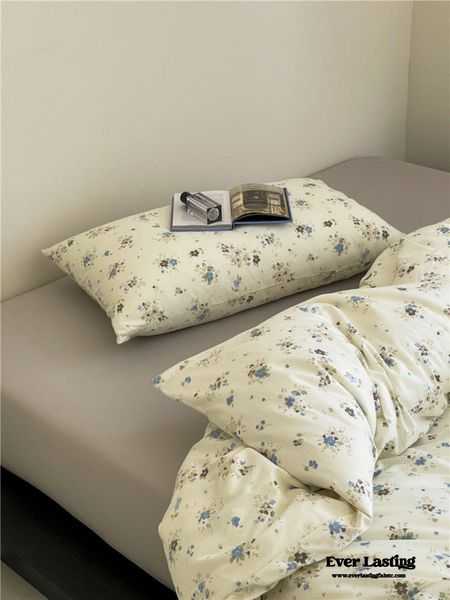 Jersey Knit Cotton Floral Bedding Set / Blueberry - Ever Lasting