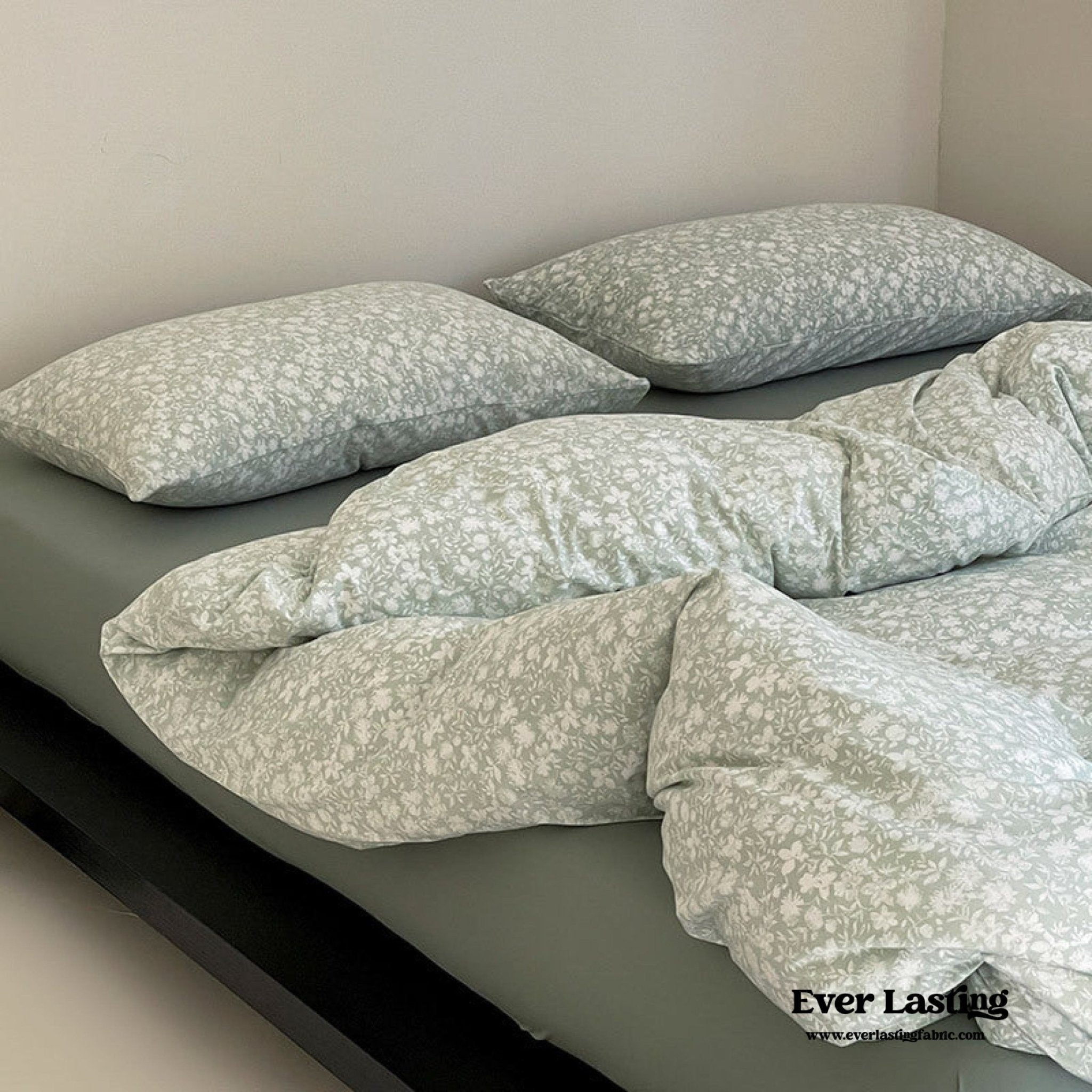 Jersey Knit Cotton Floral Bedding Set / Blueberry - Ever Lasting