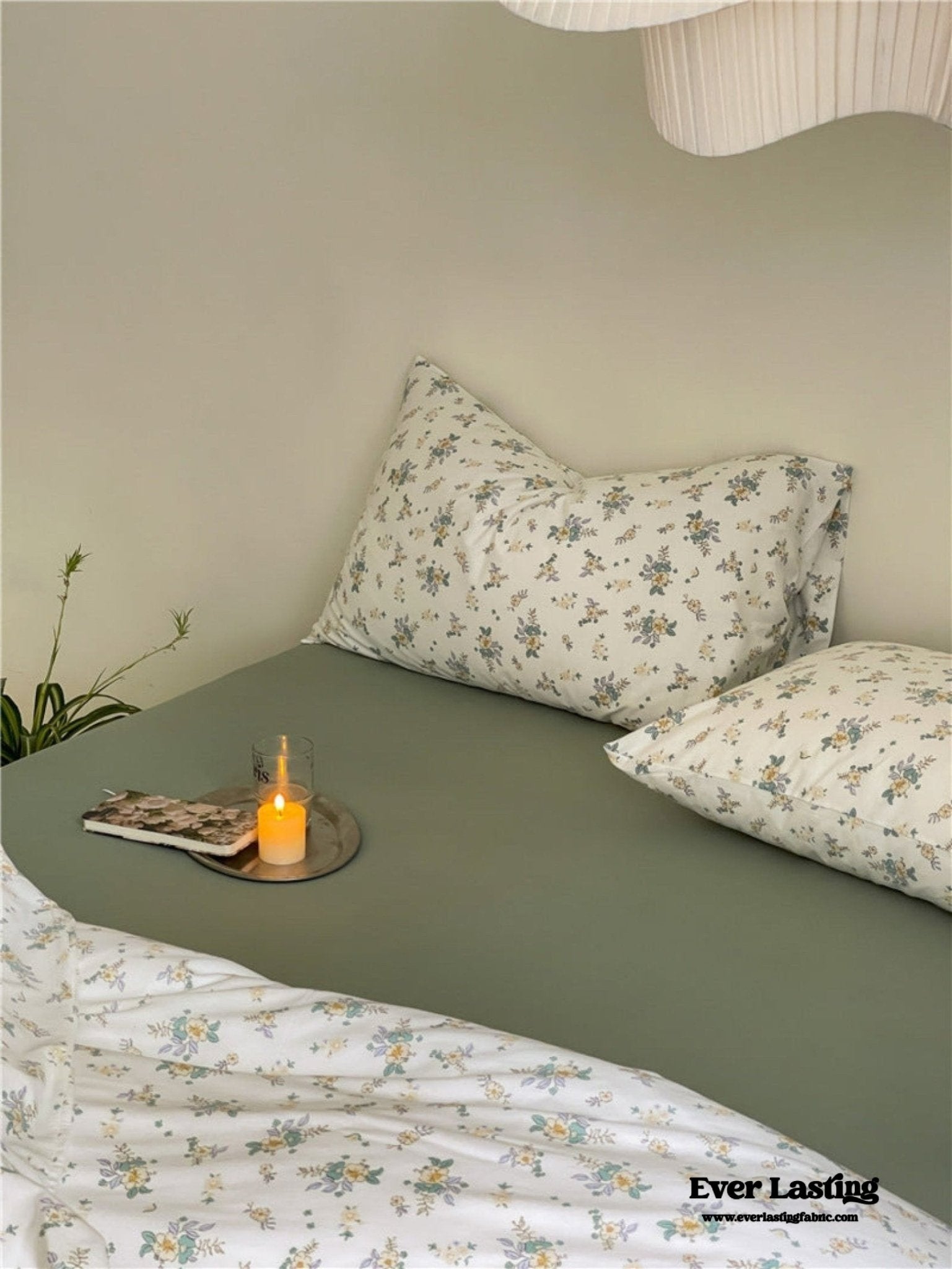 Jersey Knit Cotton Floral Bedding Set / Blueberry - Ever Lasting