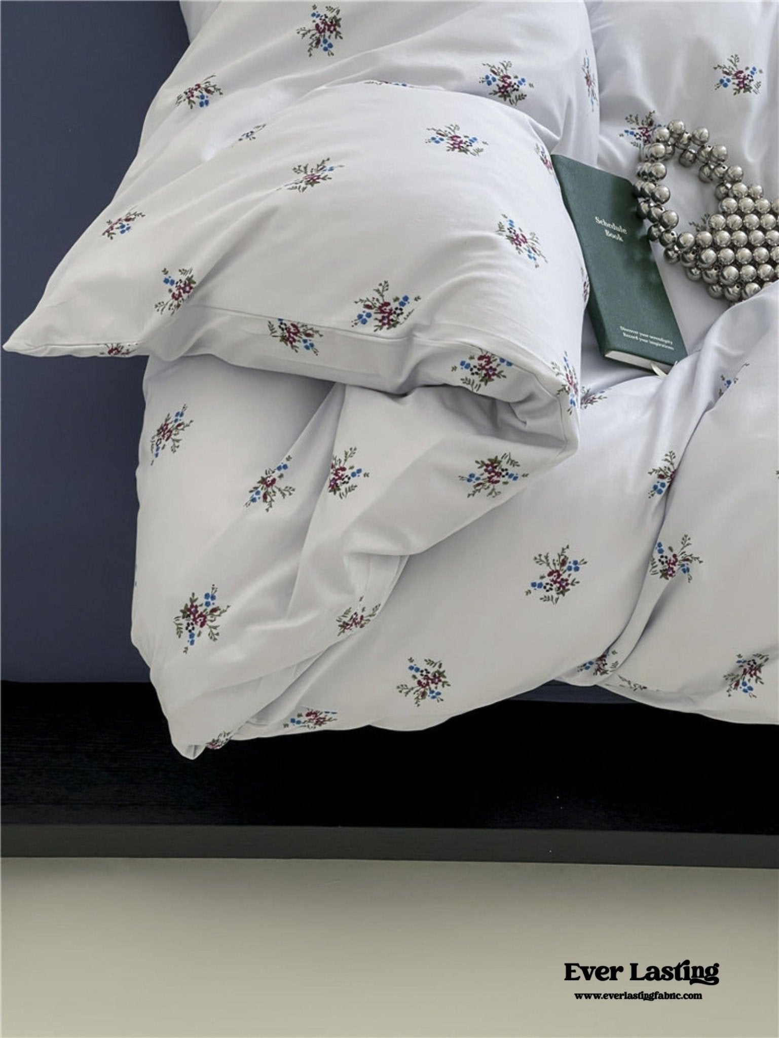 Jersey Knit Cotton Floral Bedding Set / Blueberry - Ever Lasting