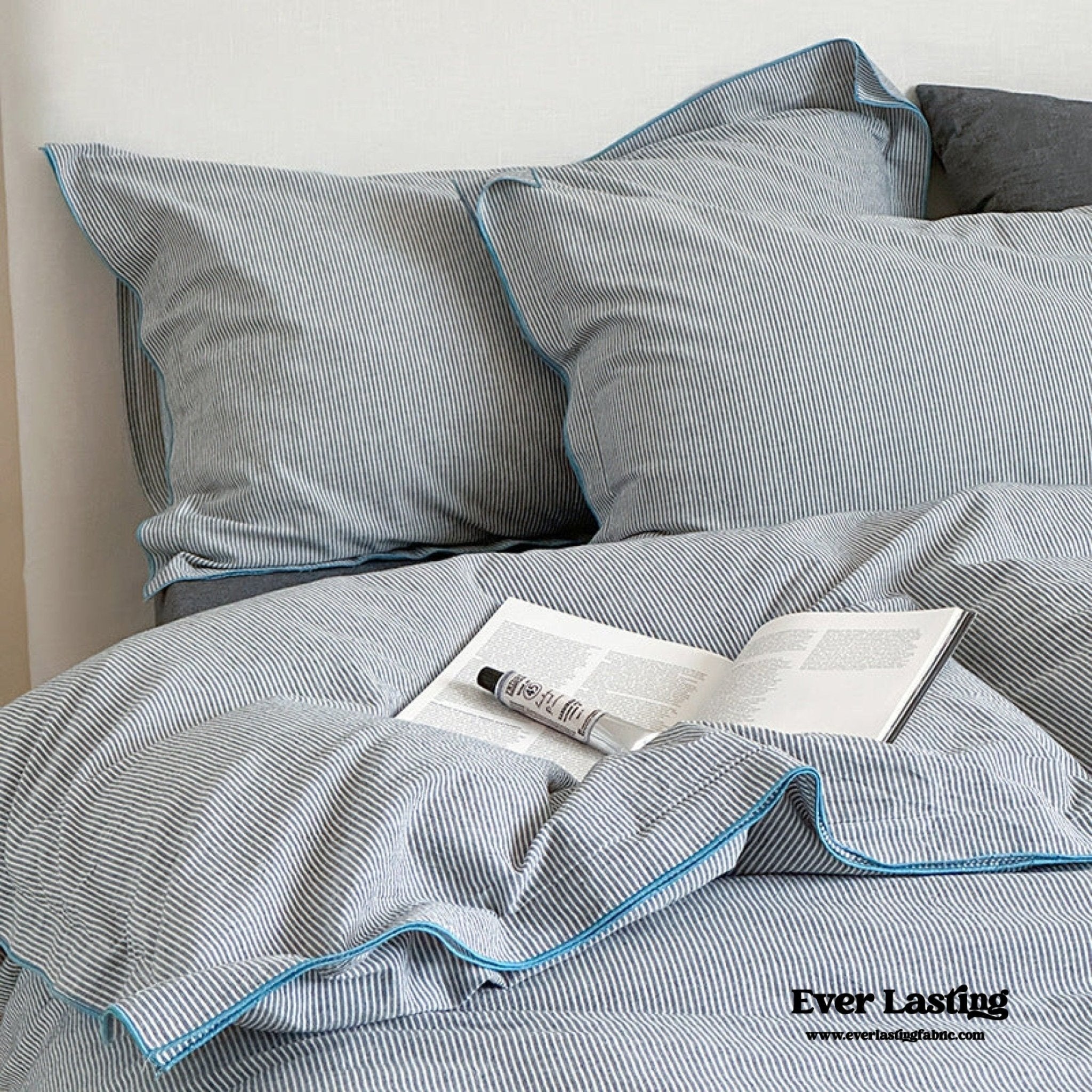 Joce Striped Bedding Set / Blue - Ever Lasting