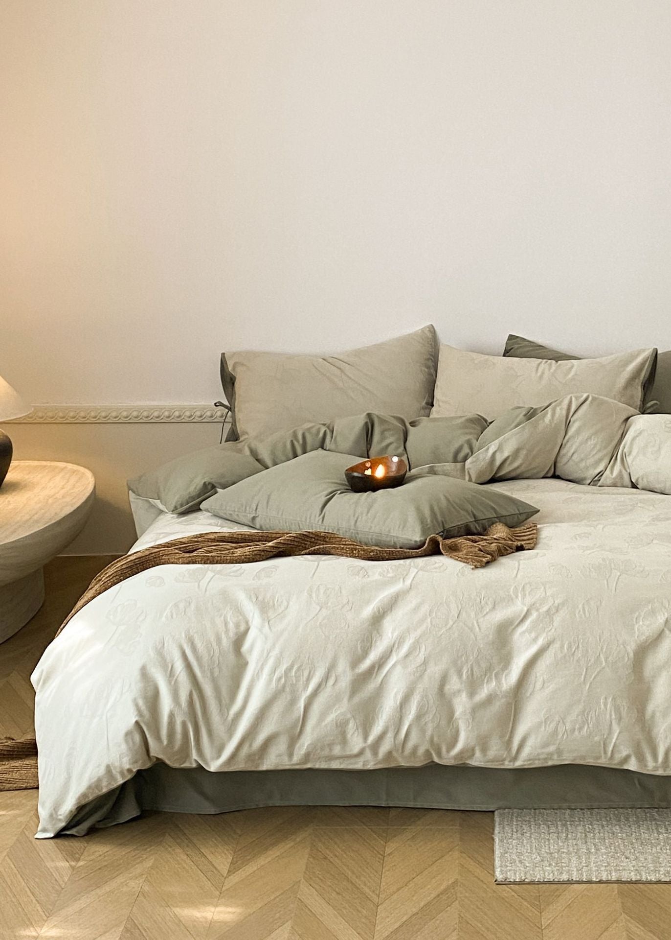 - Ever Lasting - Juliana Jacquard Bedding Set / Green - Bedding Set - Ever Lasting