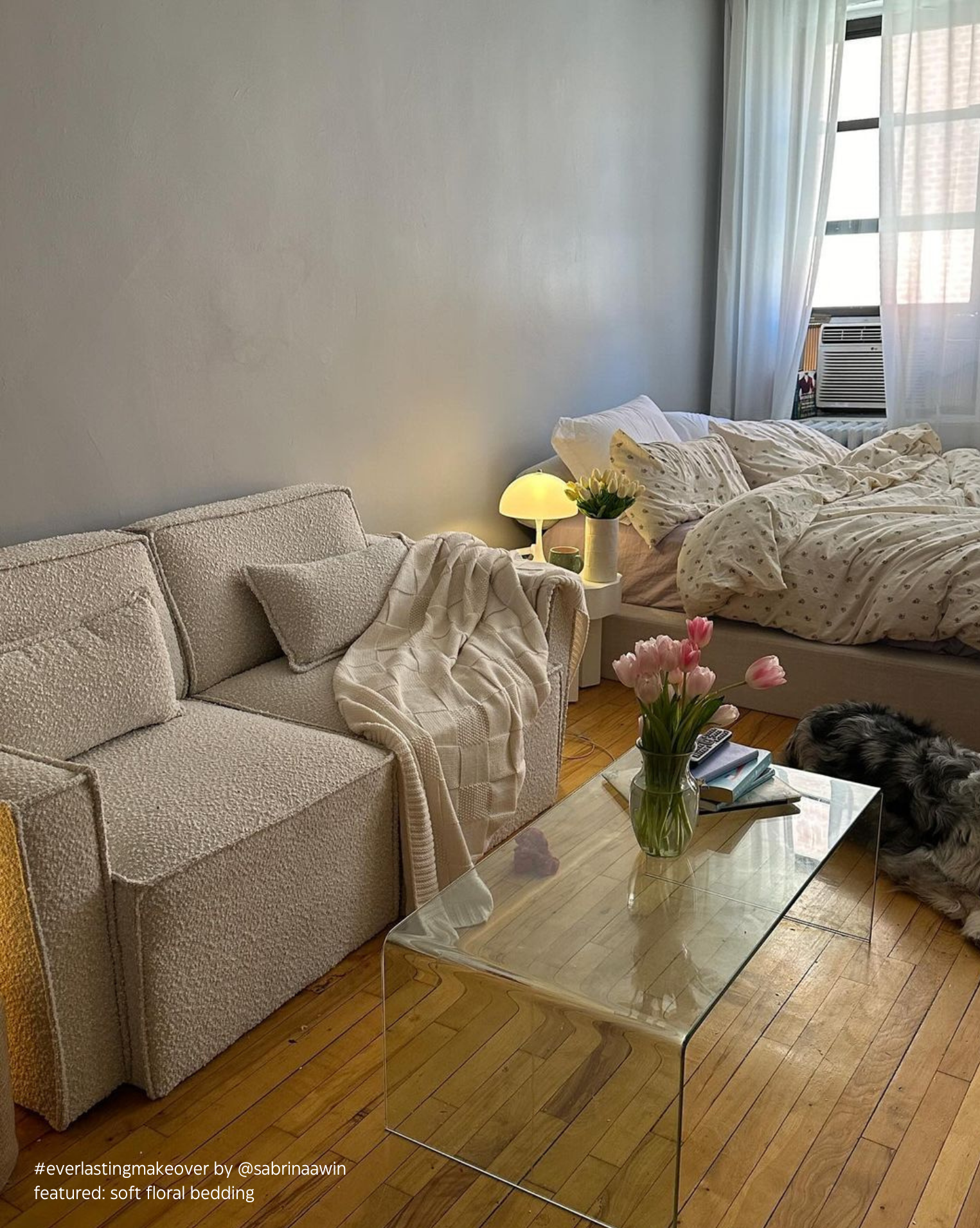 Soft Floral Bedding Set / Purple