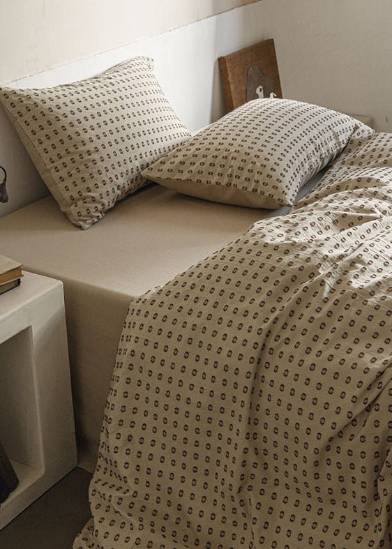 - Ever Lasting - Kiera Polka Dot Bedding Set / Khaki - Bedding Set - Ever Lasting
