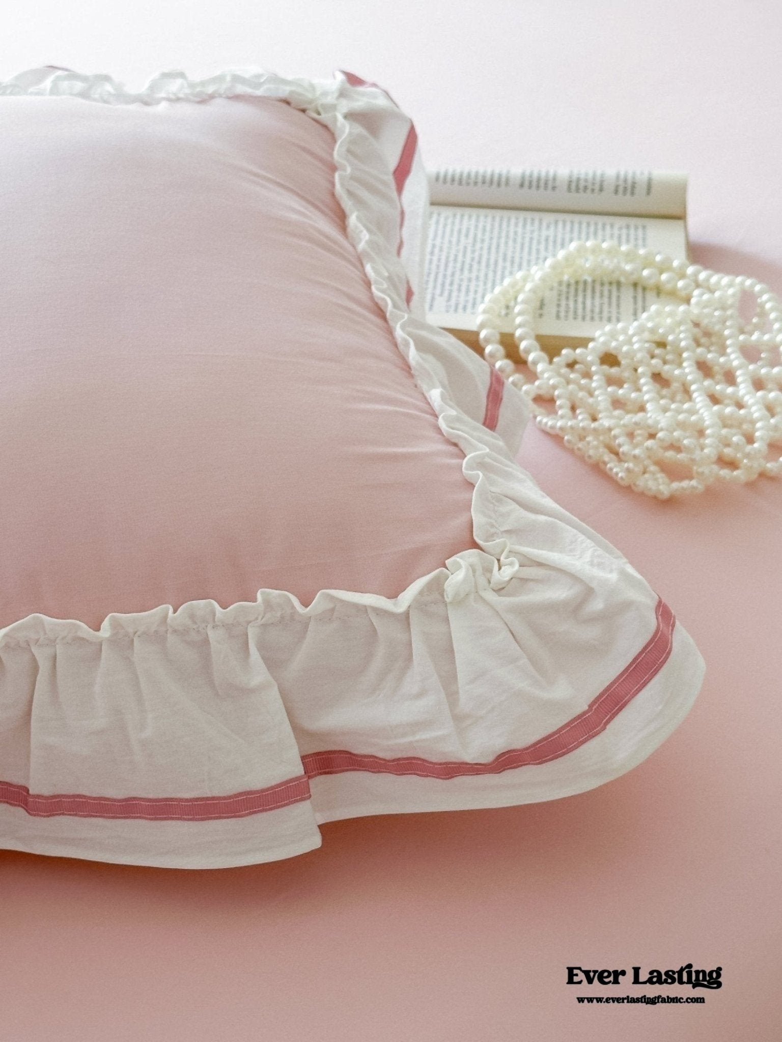 Large Blue Ruffle Square Pillowcase - Ever Lasting