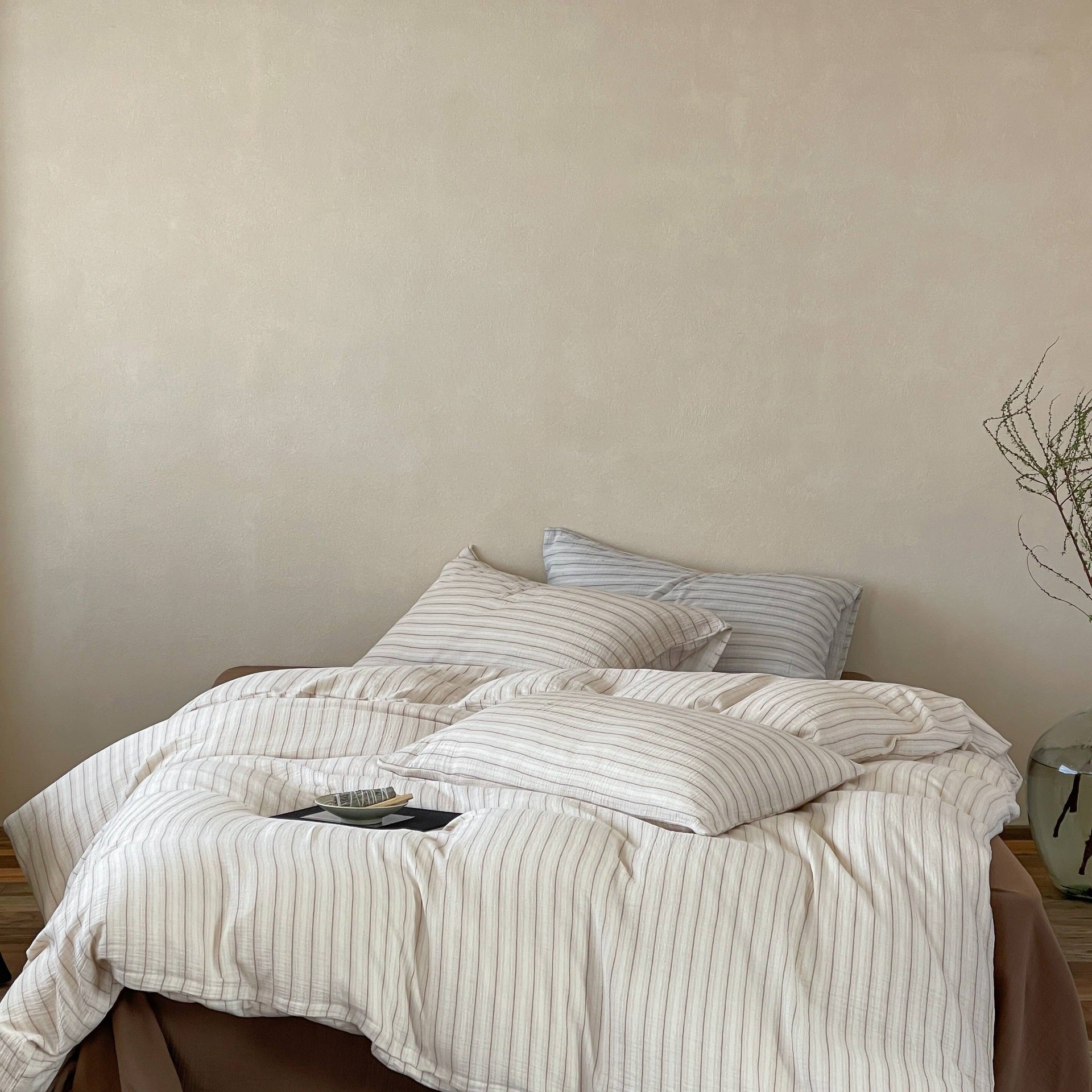 - Ever Lasting - Laurel Striped Pastel Bedding Set / Green - Bedding Set - Ever Lasting