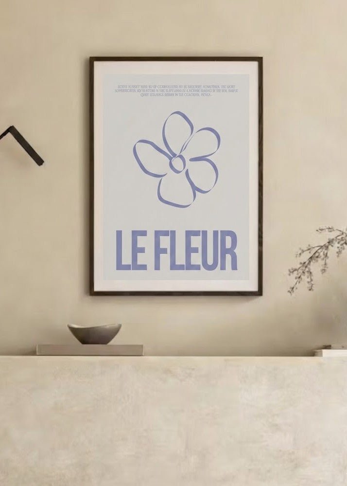 - Ever Lasting - Le Fleur - Minimal Floral Line Art Wall Poster in Soft Lavender Tones - Ever Lasting