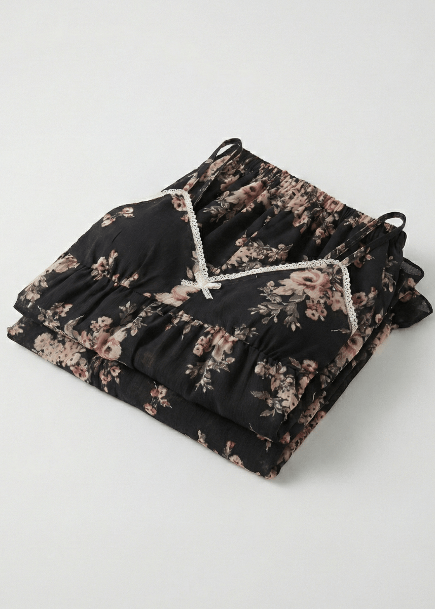 - Ever Lasting - Lelia Camisole Floral Pajama Set / Black - Pajamas - Ever Lasting