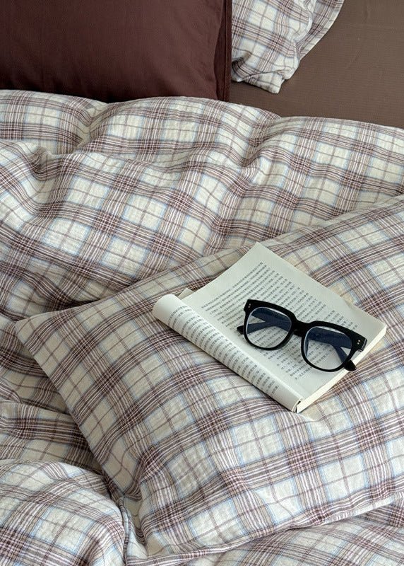 - Ever Lasting - Levi Gingham Bedding Set / Beige - Bedding Set - Ever Lasting