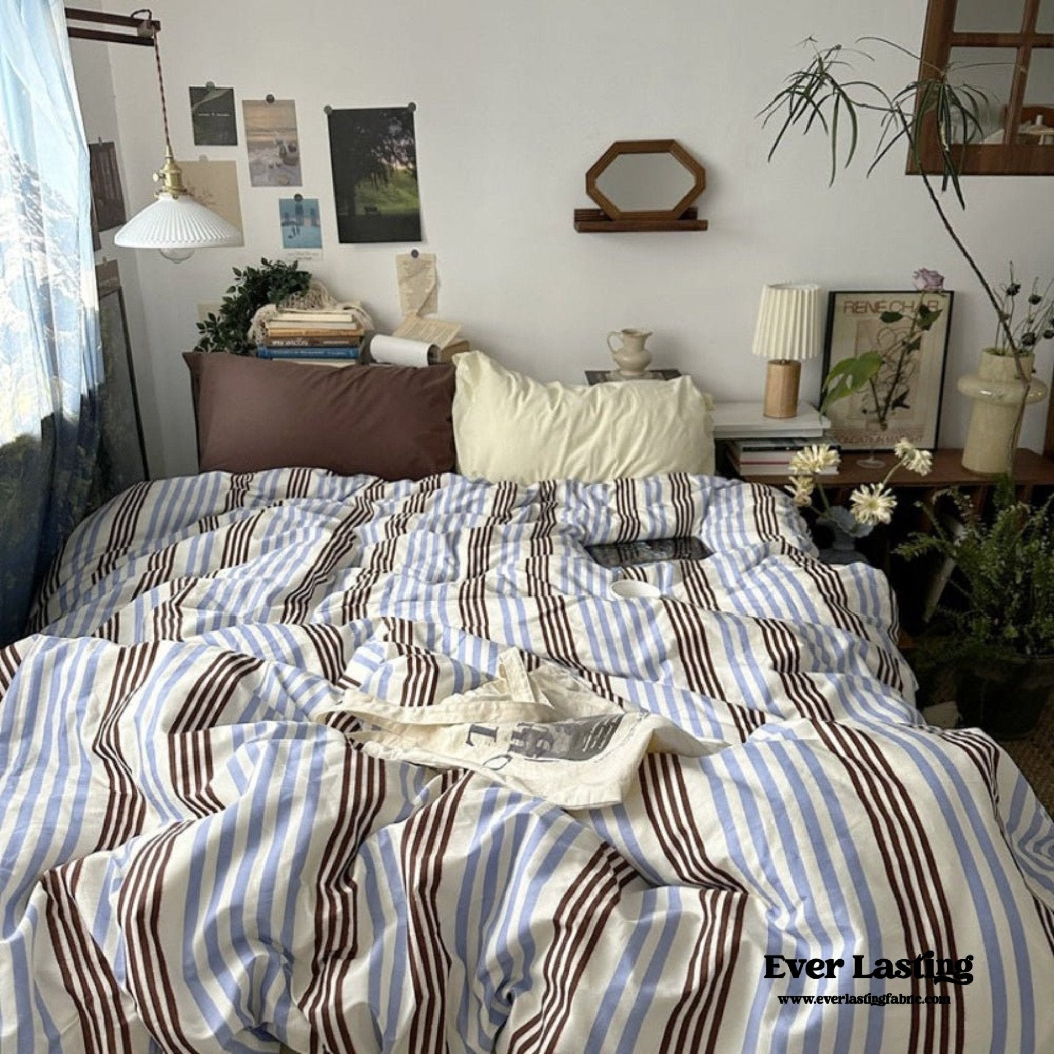 Liam Striped Bedding Set / Blue - Ever Lasting