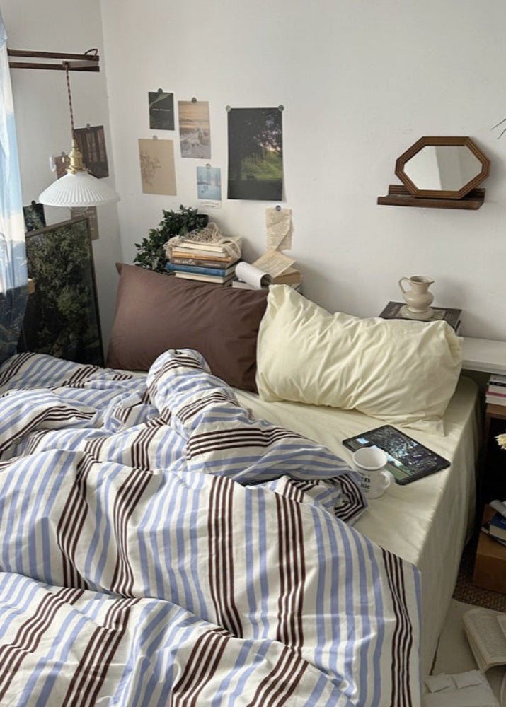 Liam Striped Bedding Set / Green - Ever Lasting