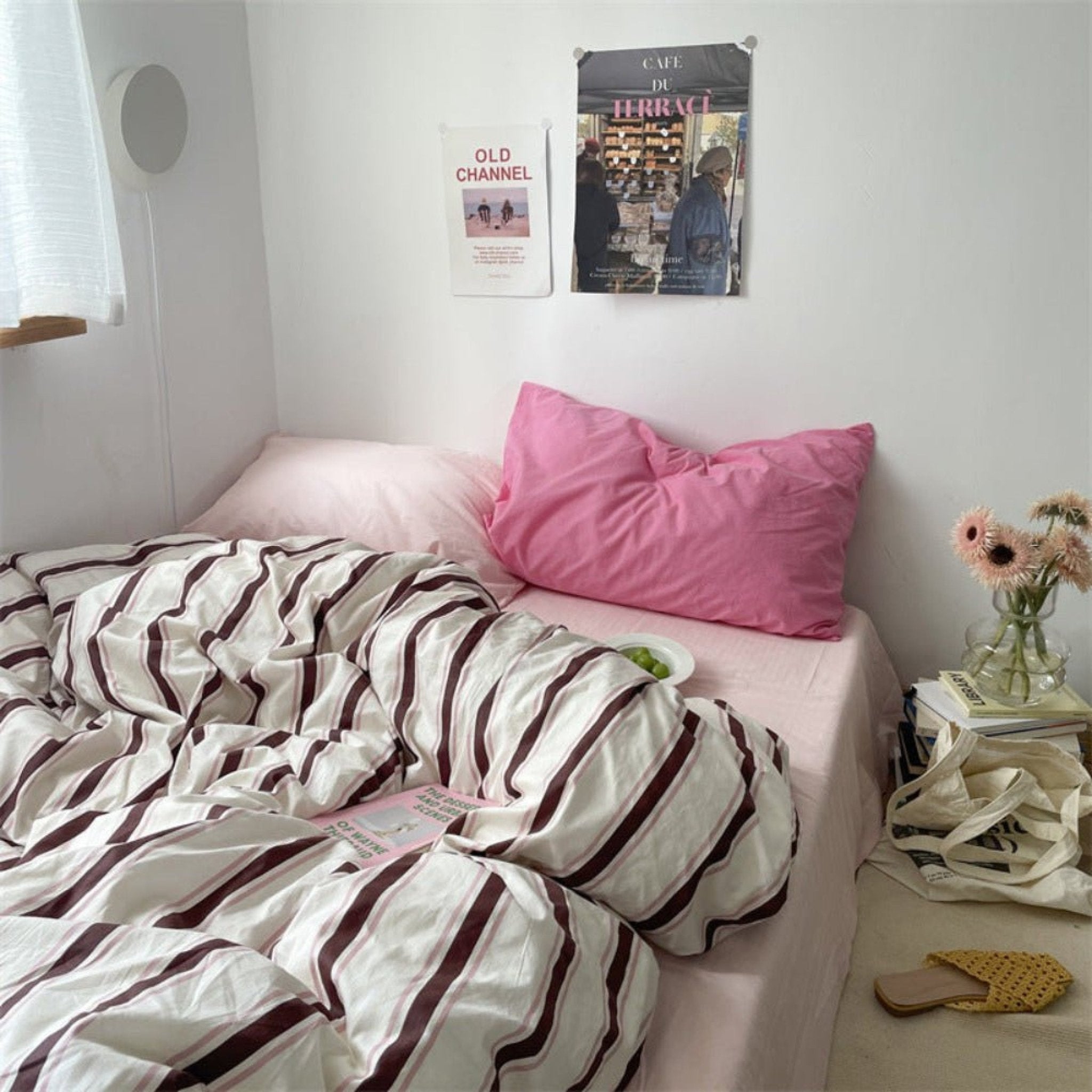 Liam Striped Bedding Set / Pink - Ever Lasting