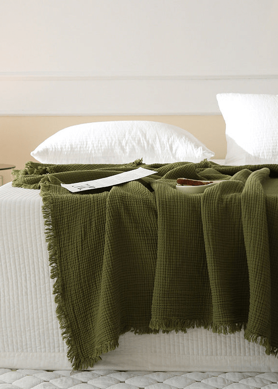 - Ever Lasting - Light Weight Cotton Blanket / Moss Green - Blankets - Ever Lasting