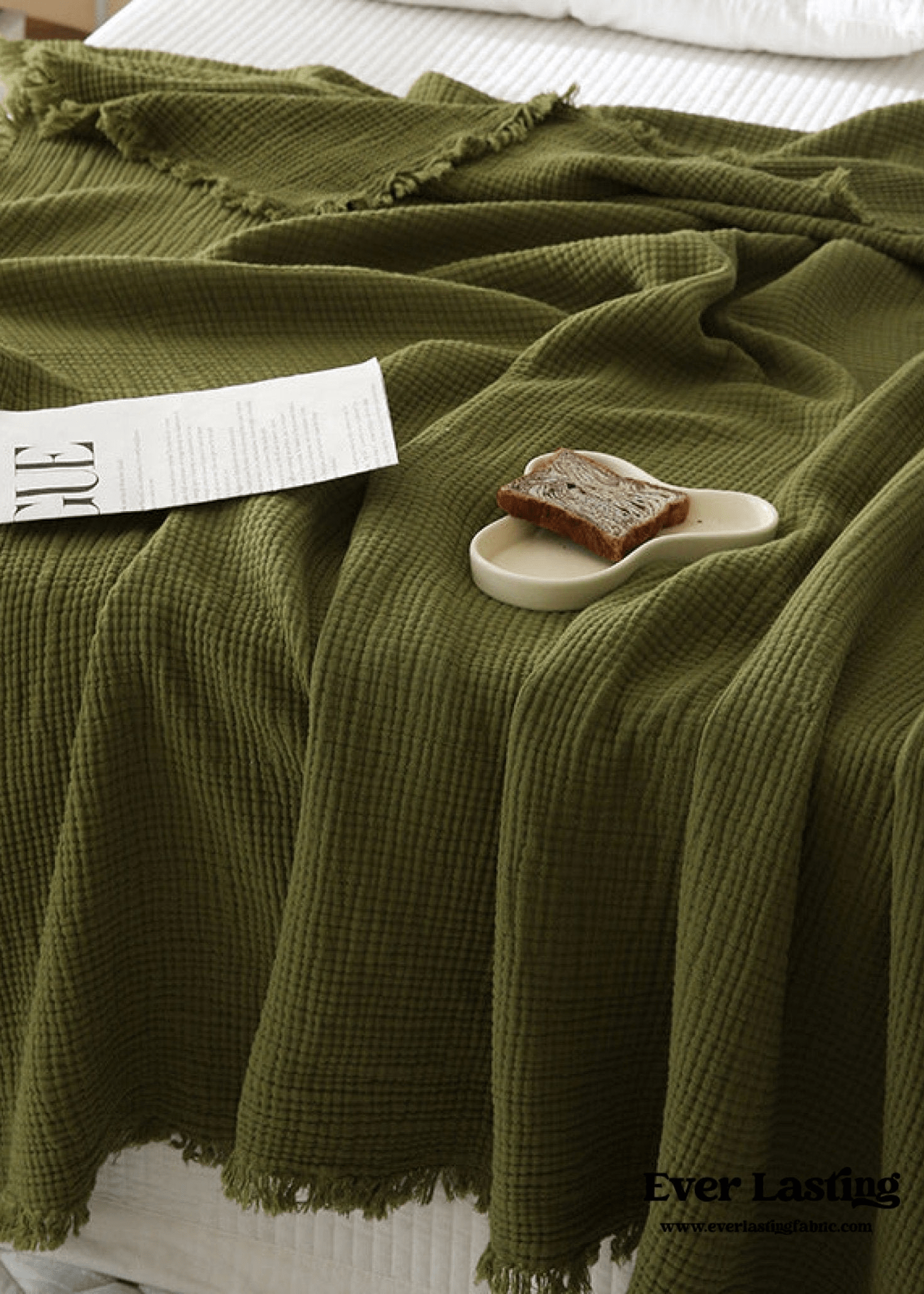 - Ever Lasting - Light Weight Cotton Blanket / Moss Green - Blankets - Ever Lasting