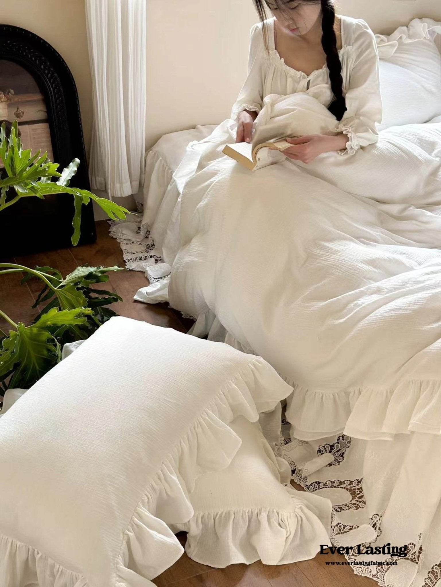 Liliane Elegant Ruffle Double Gauze Bedding Bundle - Ever Lasting