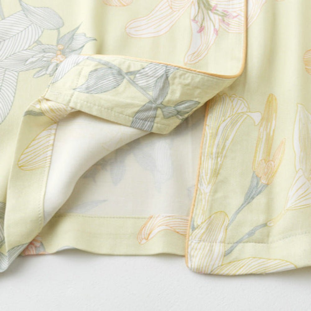 Lillian Lapel Collar & Button Front Floral Pajama Set / Long - Sleeve & Long - Pant - Ever Lasting