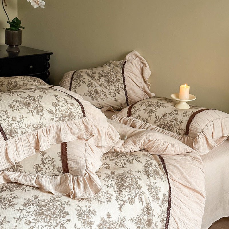 Lillian Retro Floral Ruffle Bedding Bundle - Ever Lasting