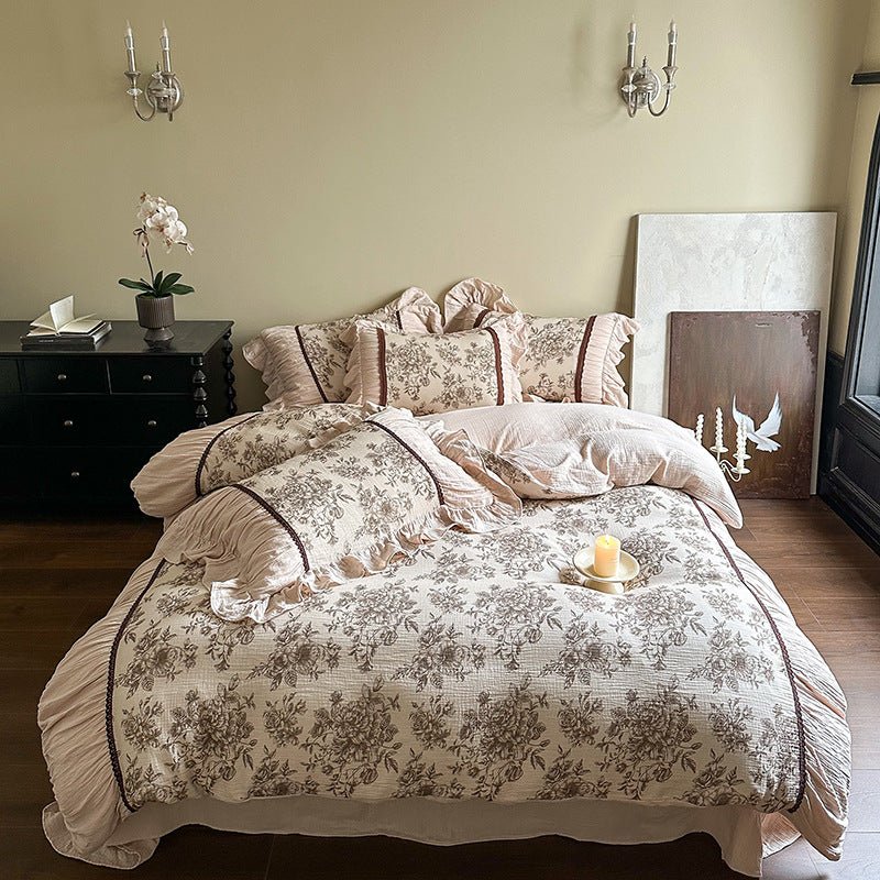 Lillian Retro Floral Ruffle Bedding Bundle - Ever Lasting