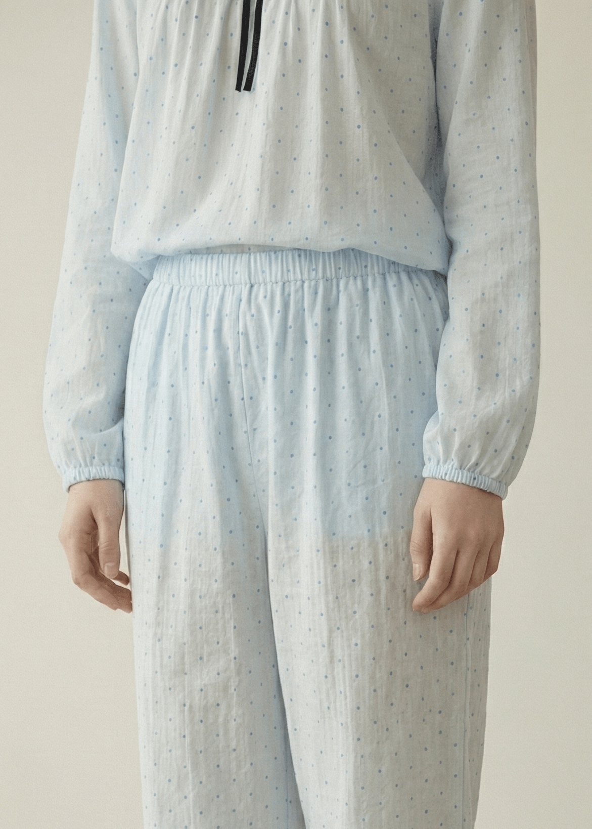 - Ever Lasting - Lina Classic Double Gauze Long Sleeve Lounge Set / Soft Water Blue - Pajamas - Ever Lasting