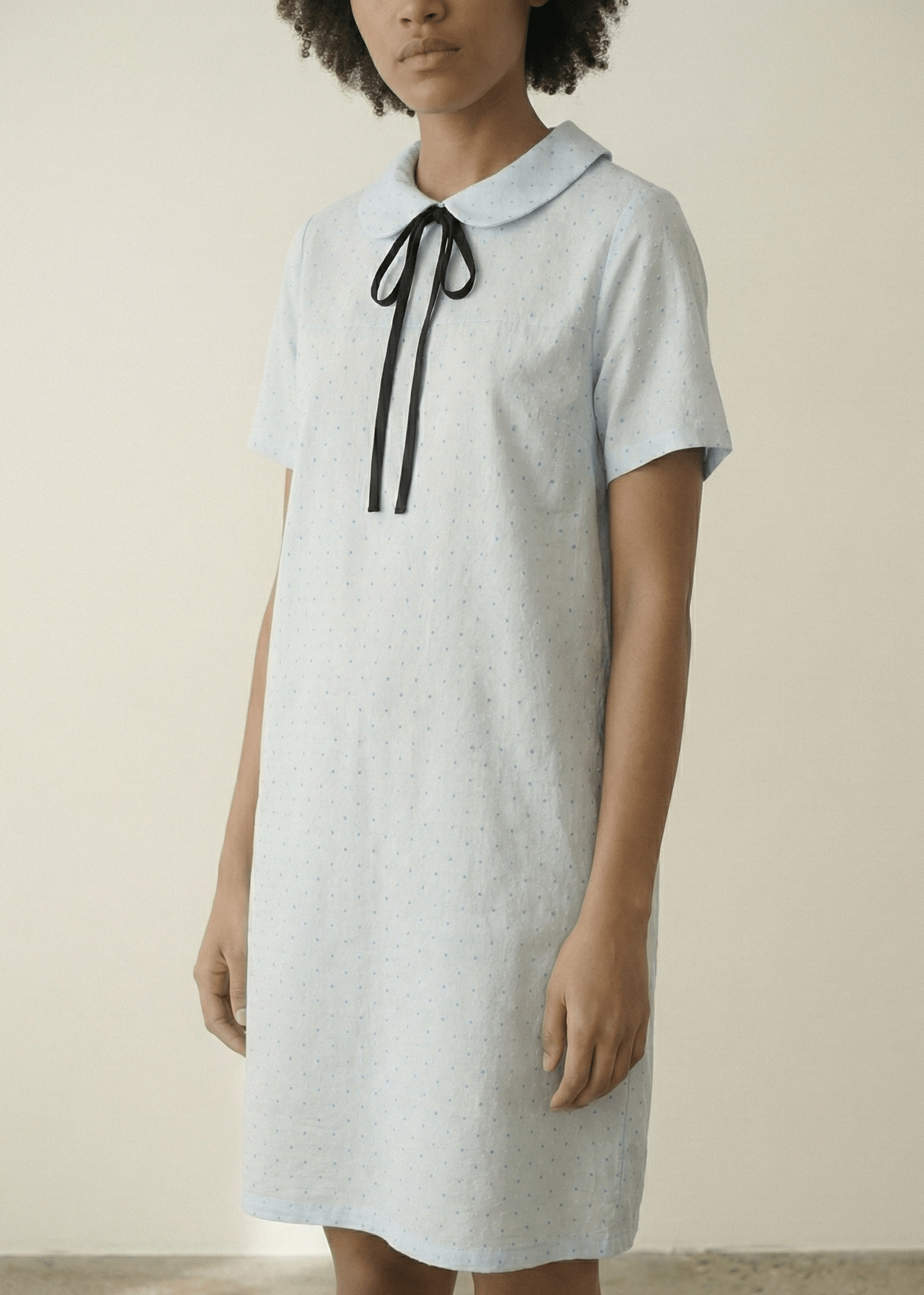 - Ever Lasting - Lina Polka Dot Double Gauze Nightgown Dress / Soft Water Blue - Pajamas - Ever Lasting