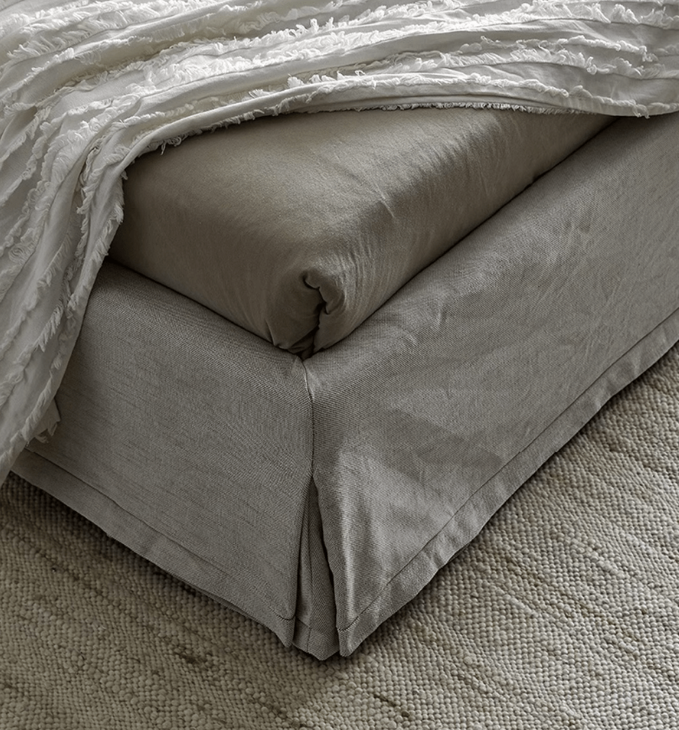 - Ever Lasting - Linen Ribbon Ties Bed Frame (6 Linen Cover Colors) - Bed Frame - Ever Lasting