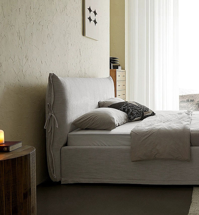 - Ever Lasting - Linen Ribbon Ties Bed Frame (6 Linen Cover Colors) - Bed Frame - Ever Lasting