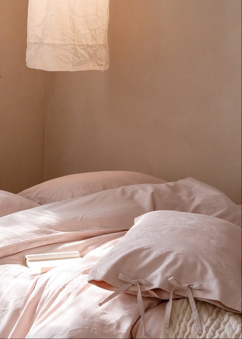 - Ever Lasting - Liora Ribbon Bow Tied Floral Bedding Set / Purple - Bedding Set - Ever Lasting