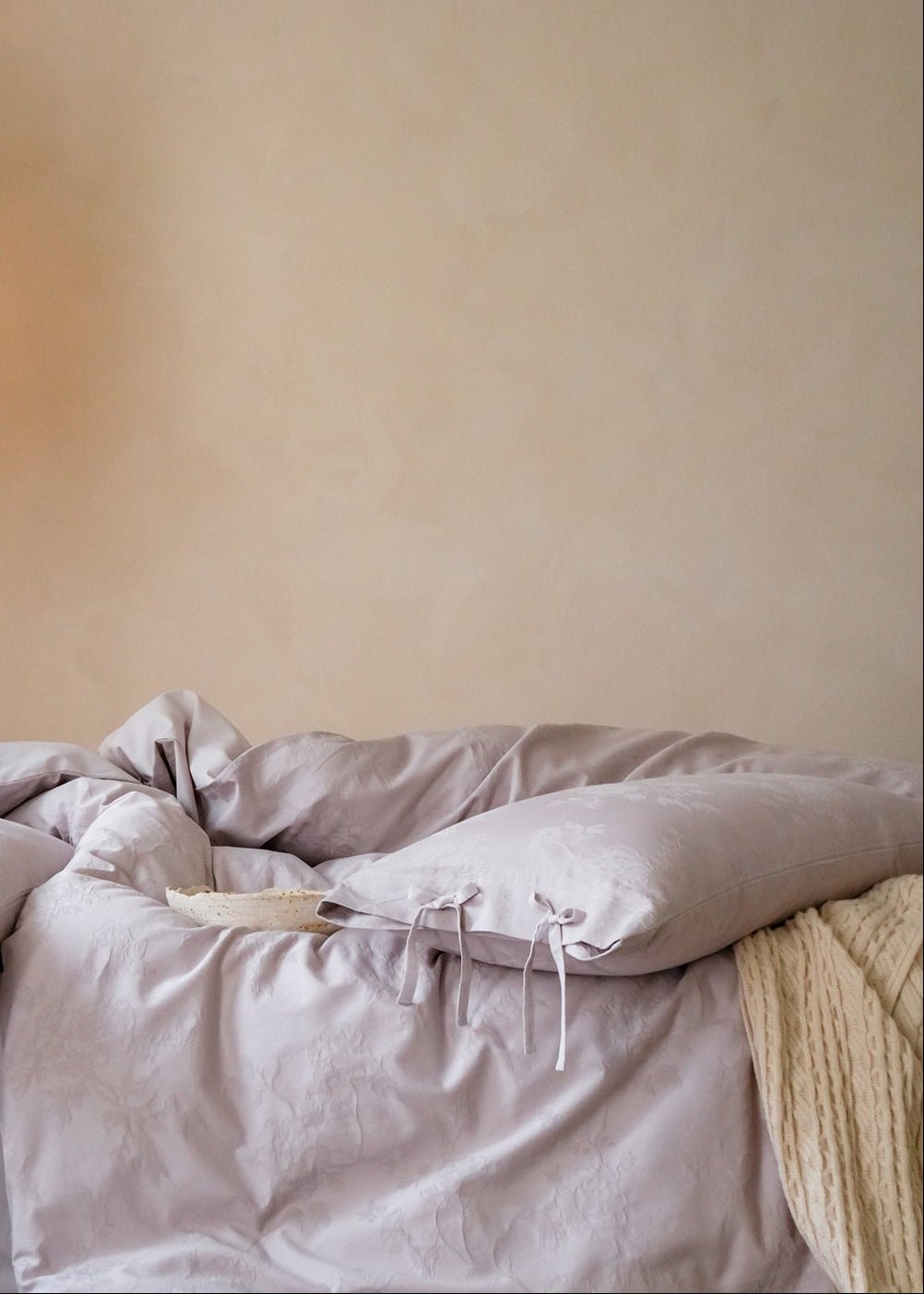 - Ever Lasting - Liora Ribbon Bow Tied Floral Bedding Set / Purple - Bedding Set - Ever Lasting