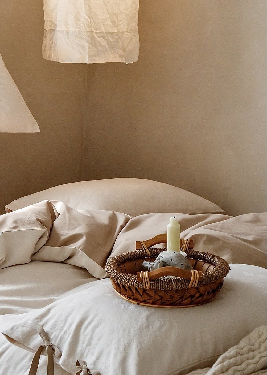 - Ever Lasting - Liora Ribbon Bow Tied Floral Bedding Set / Purple - Bedding Set - Ever Lasting