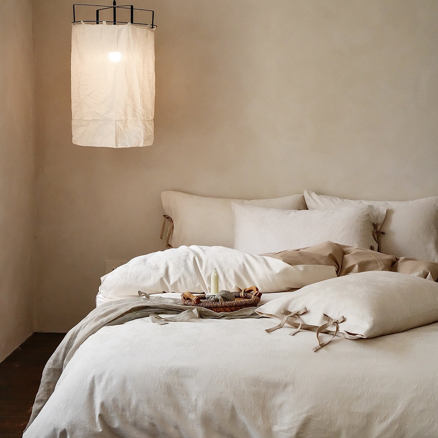 - Ever Lasting - Liora Ribbon Bow Tied Floral Bedding Set / Purple - Bedding Set - Ever Lasting