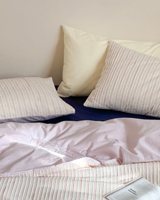 Logan Modern Pleated Striped Bedding Bundle - Ever Lasting