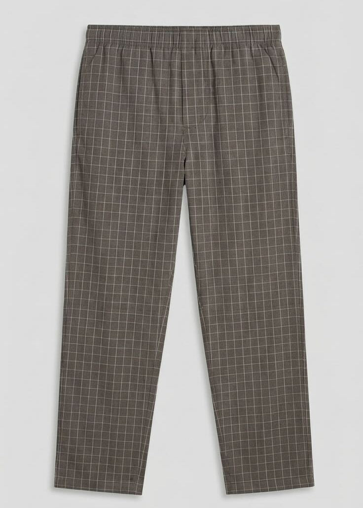 - Ever Lasting - Luca Washed Cotton Plaid Lapel Pajama Set / Pink - Pajama Set - Ever Lasting