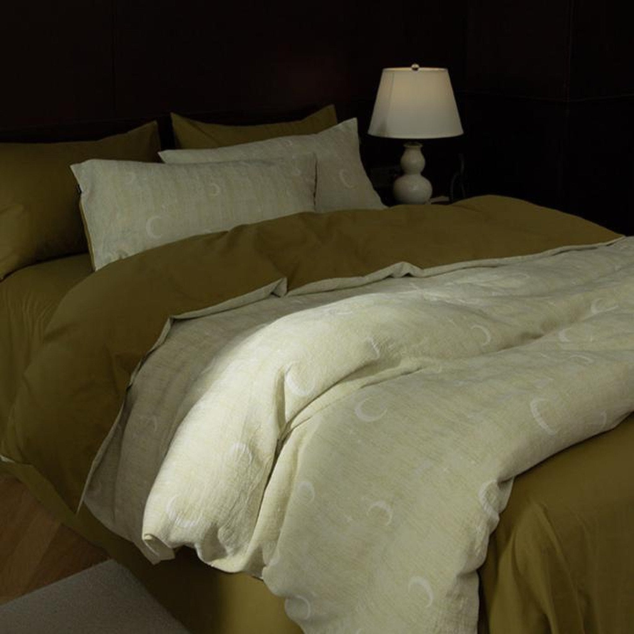 Lucien Silky Vintage Jacquard Bedding Set / Blue - Ever Lasting