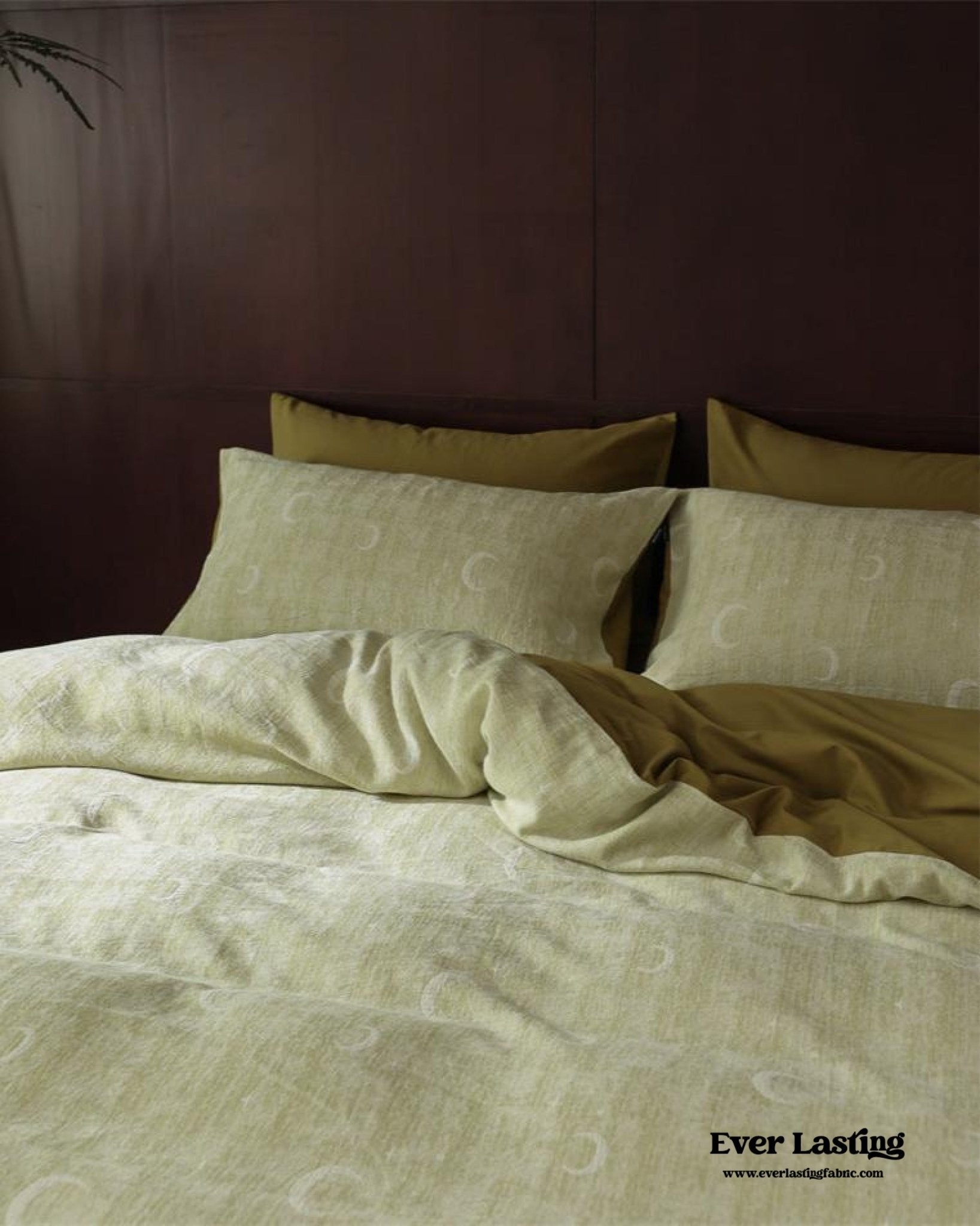 Lucien Silky Vintage Jacquard Bedding Set / Brown - Ever Lasting
