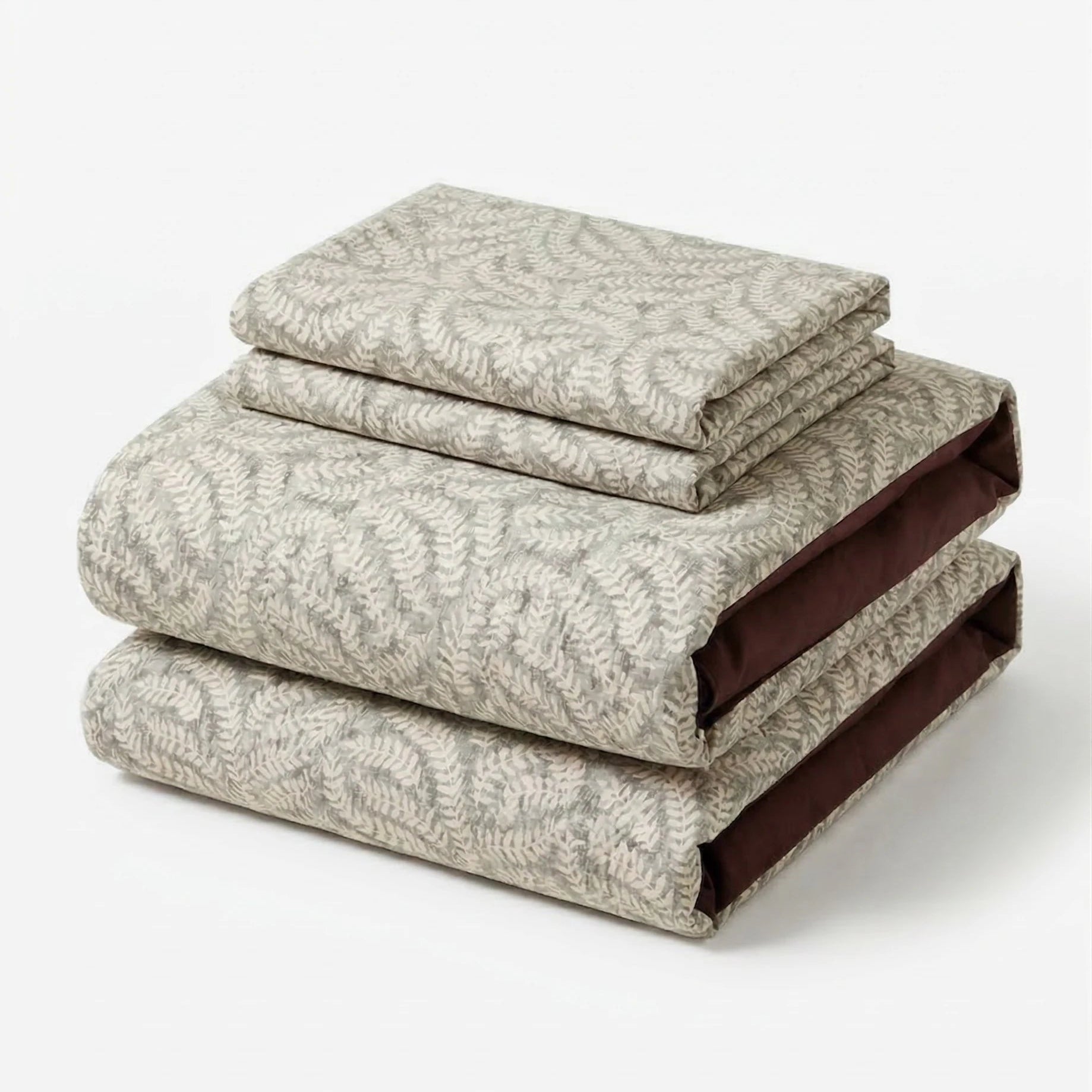 - Ever Lasting - Lucien Silky Vintage Jacquard Bedding Set / Brown - Bedding Set - Ever Lasting