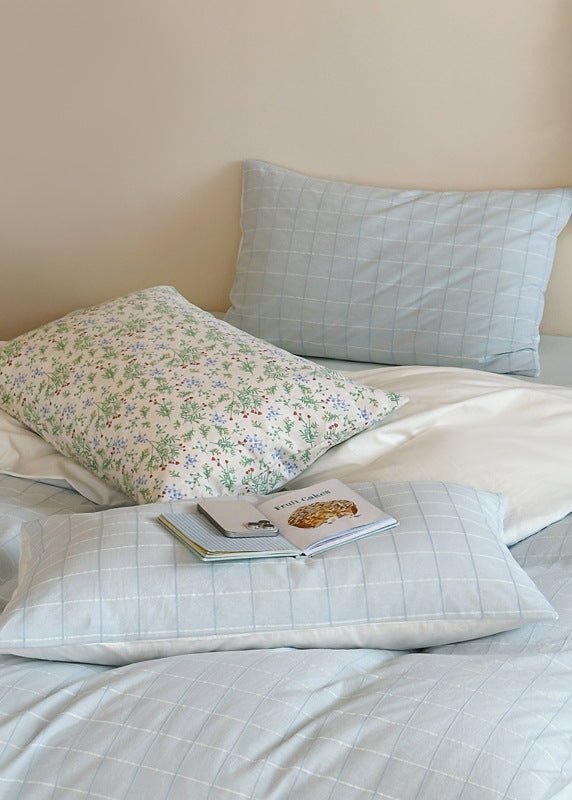 Lucy Gingham Textured Bedding Bundle (with Pillowcase Mixed Floral) - Ever Lasting