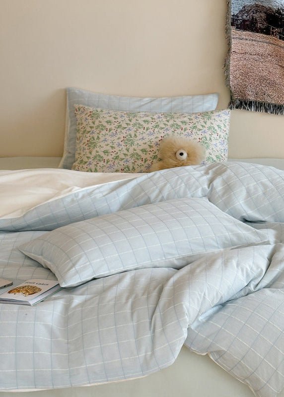 Lucy Gingham Textured Bedding Bundle (with Pillowcase Mixed Floral) - Ever Lasting