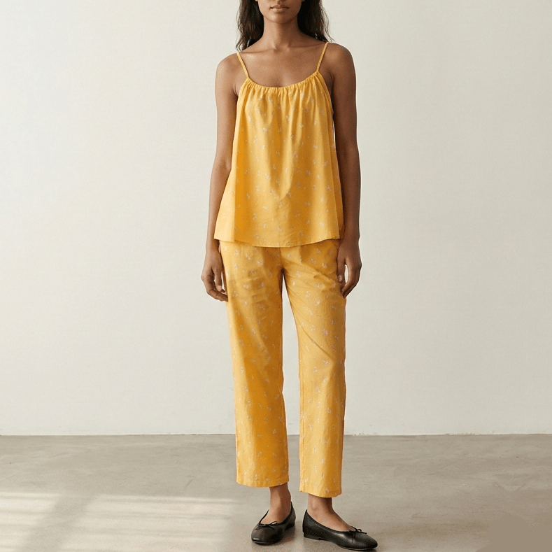 - Ever Lasting - Luma Sleeveless Floral Pajama Set / Orange - Pajamas - Ever Lasting