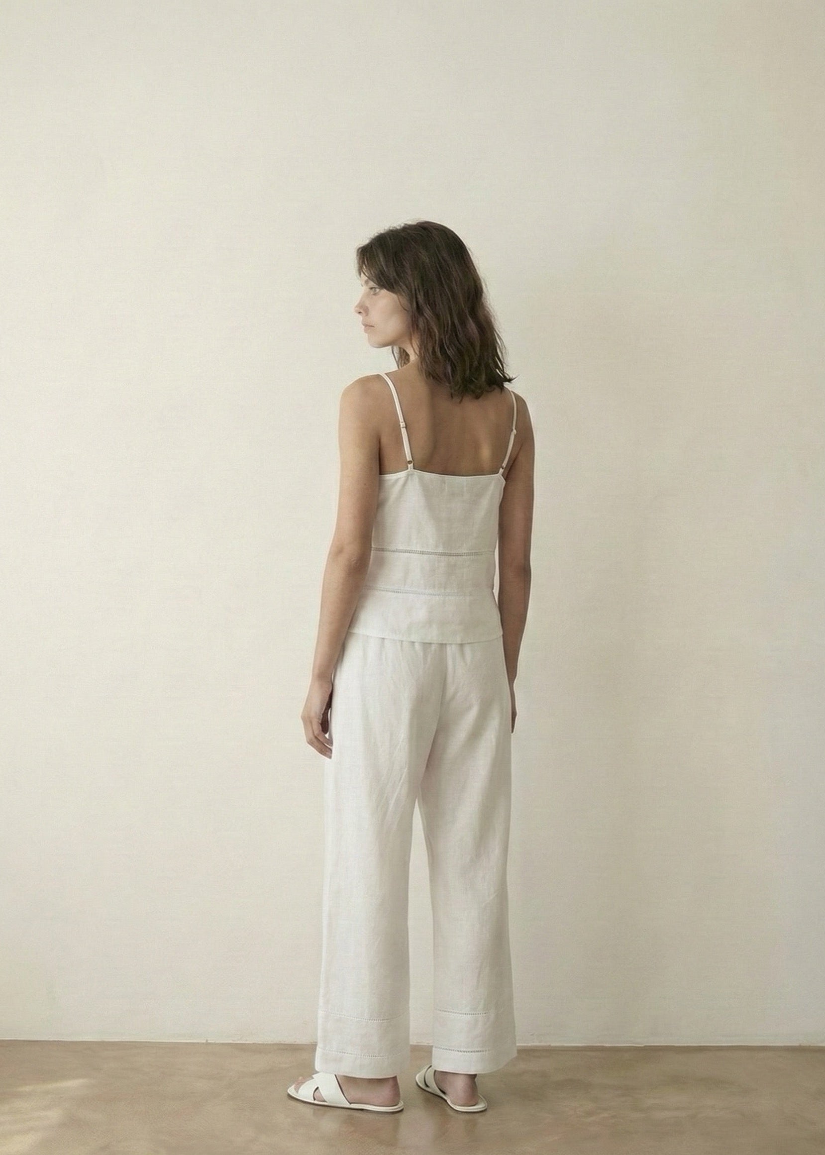 - Ever Lasting - Luminae Cotton V - Neck Pajama Set / White - Pajamas - Ever Lasting