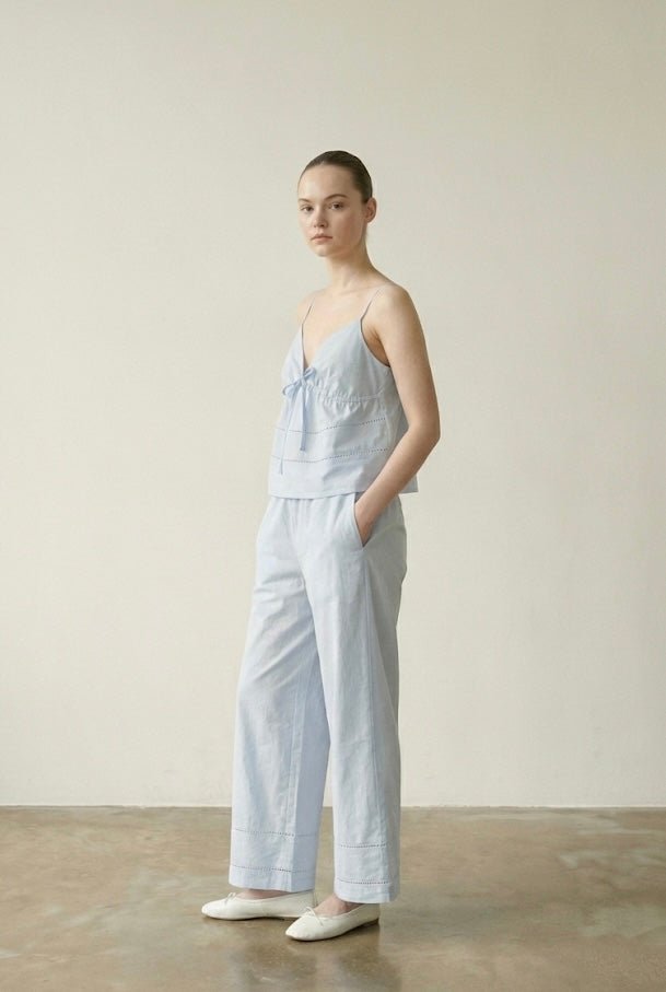 - Ever Lasting - Luminae Cotton V - Neck Pajama Set / White - Pajamas - Ever Lasting