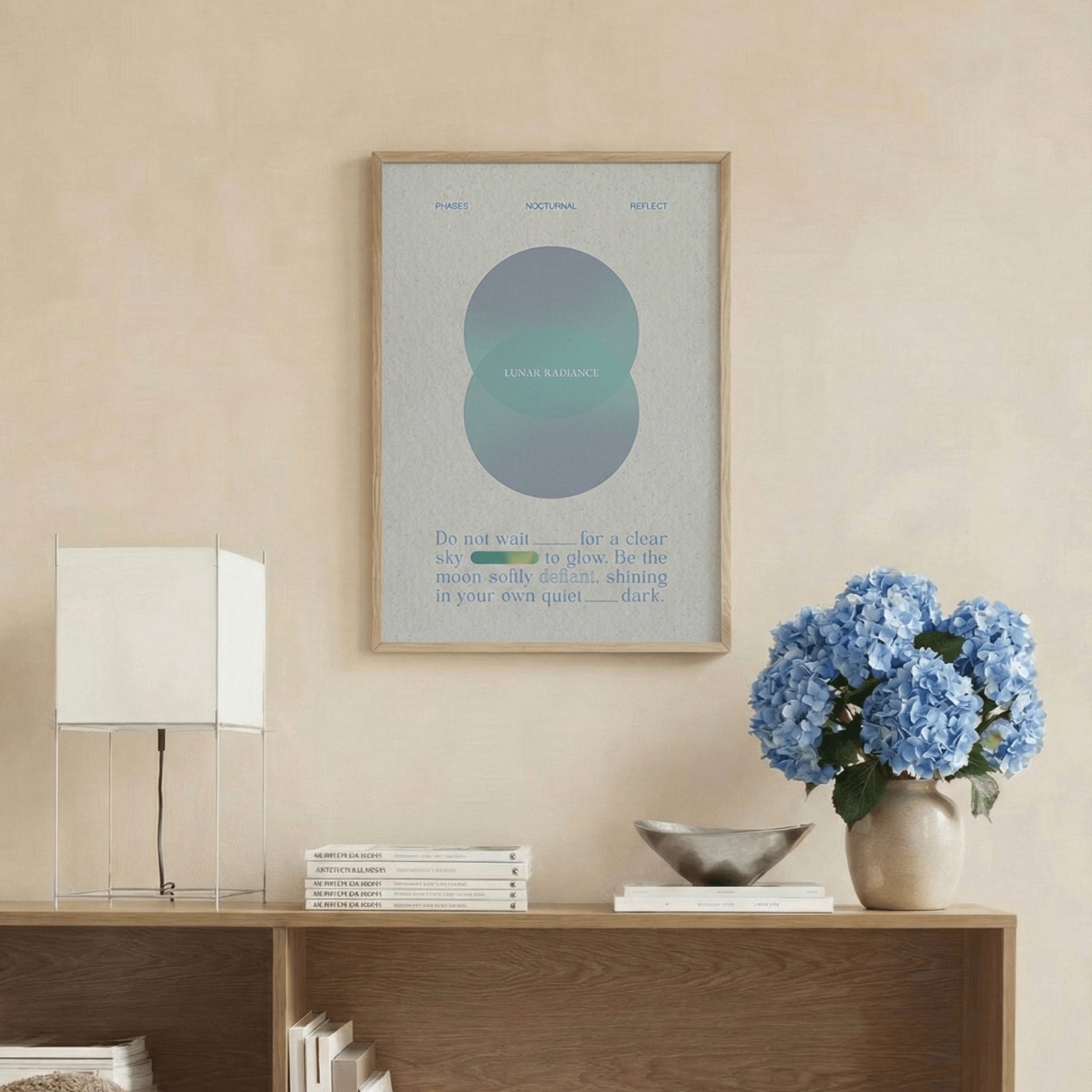 - Ever Lasting - Lunar Radiance - Cool Abstract Moon Art Print - Ever Lasting