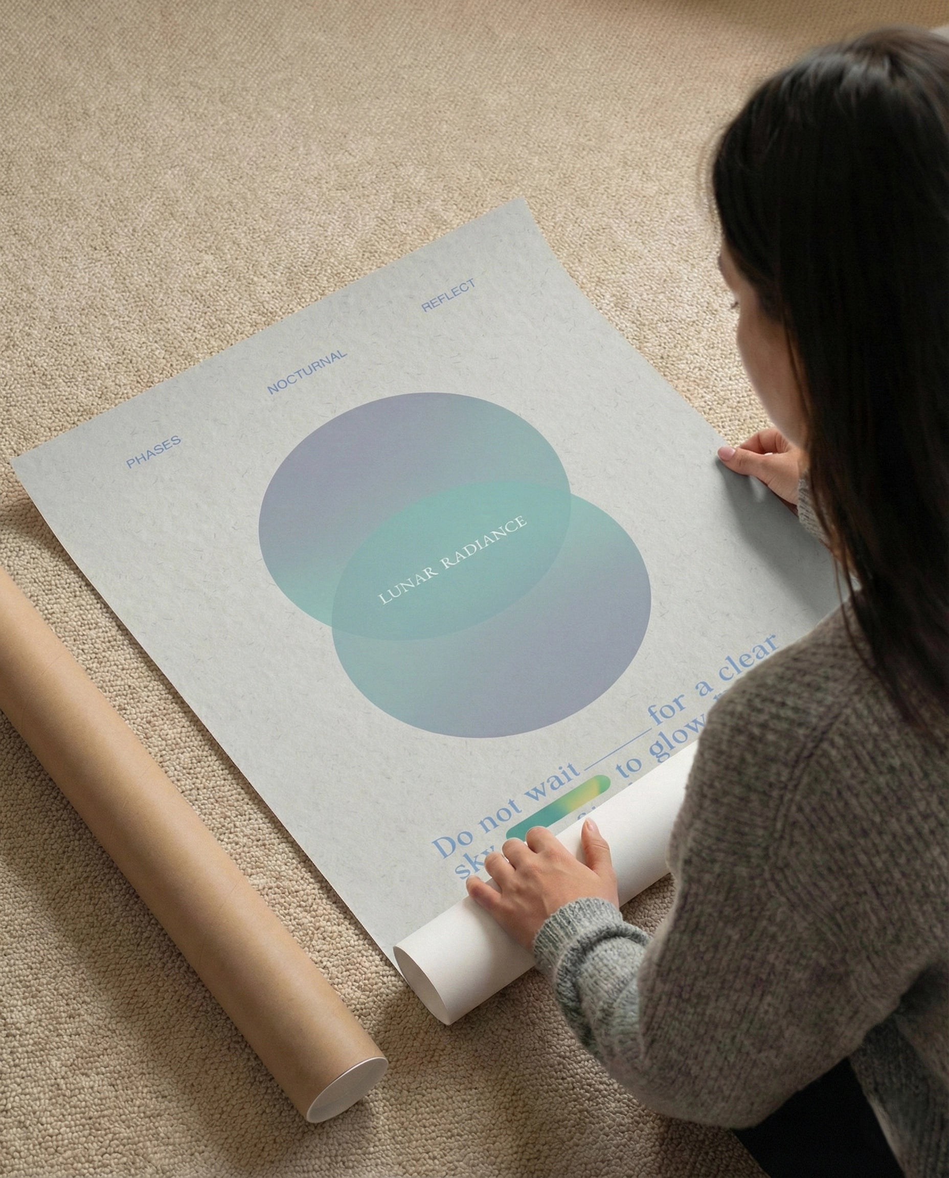 - Ever Lasting - Lunar Radiance - Cool Abstract Moon Art Print - Ever Lasting