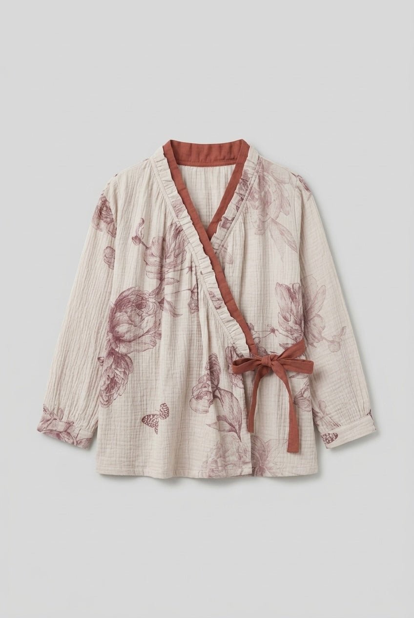 - Ever Lasting - Lunara Floral Long Sleeve Pajama Set / Red - Pajamas - Ever Lasting
