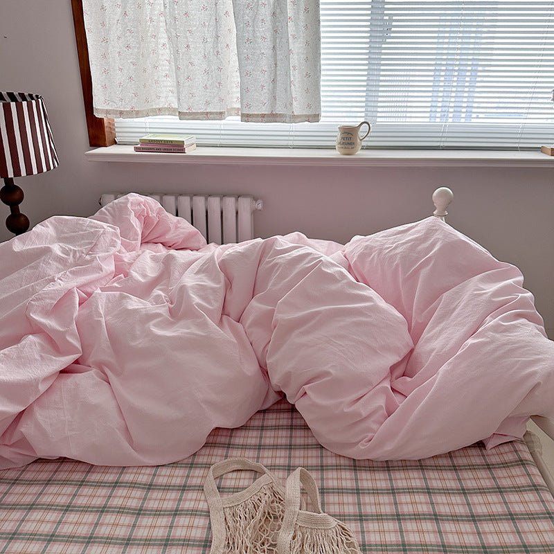 Maisie Soft Pink Plaid Bedding Bundle - Ever Lasting