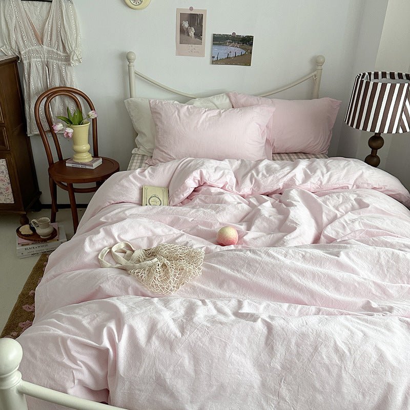 Maisie Soft Pink Plaid Bedding Bundle - Ever Lasting