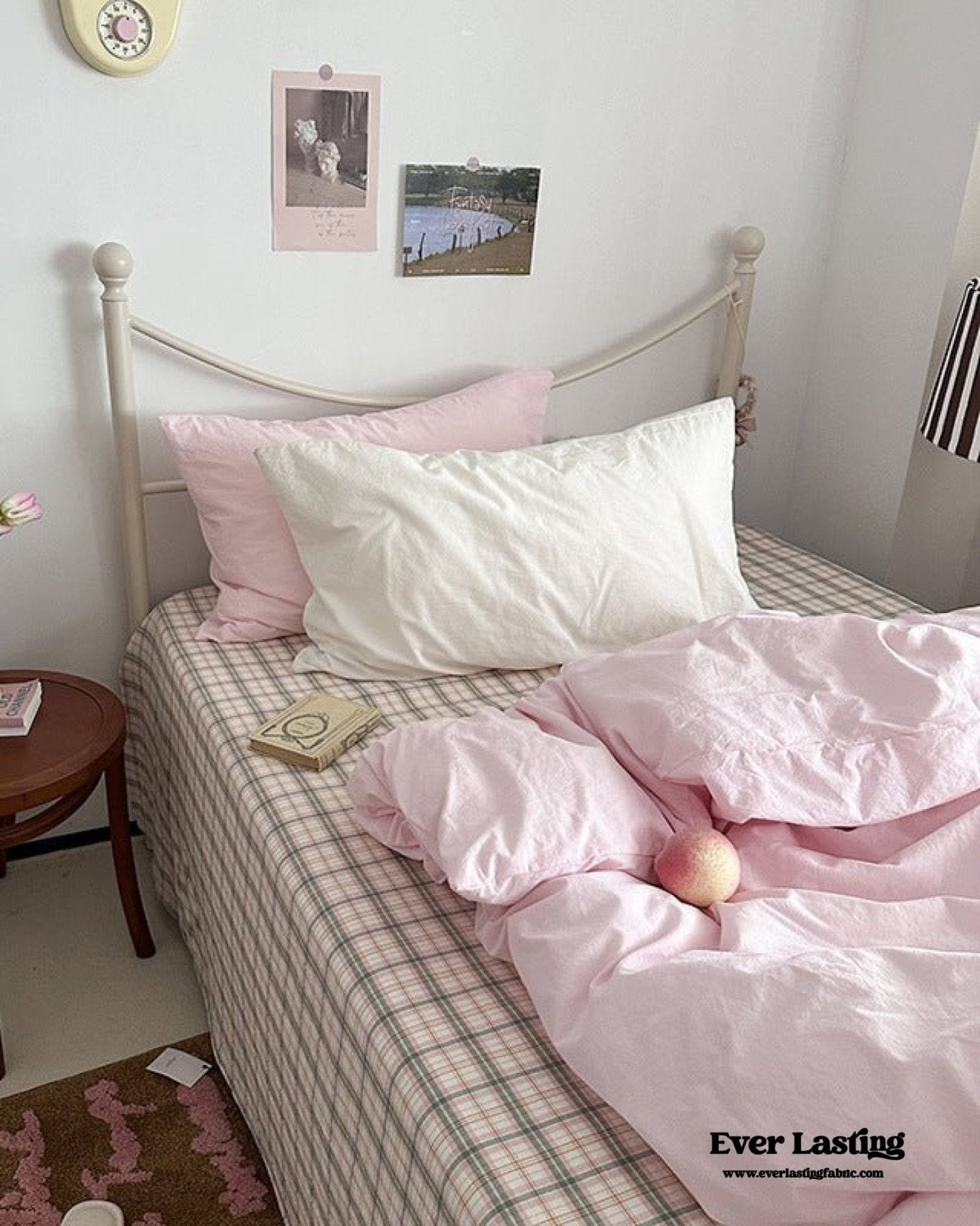 Maisie Soft Pink Plaid Bedding Set - Ever Lasting