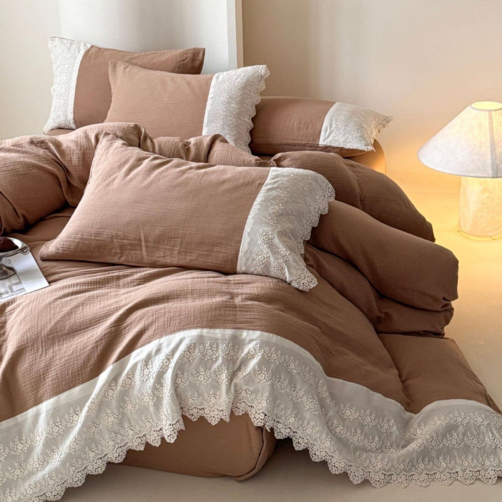 Margaux Lace Double Gauze Bedding Bundle - Ever Lasting