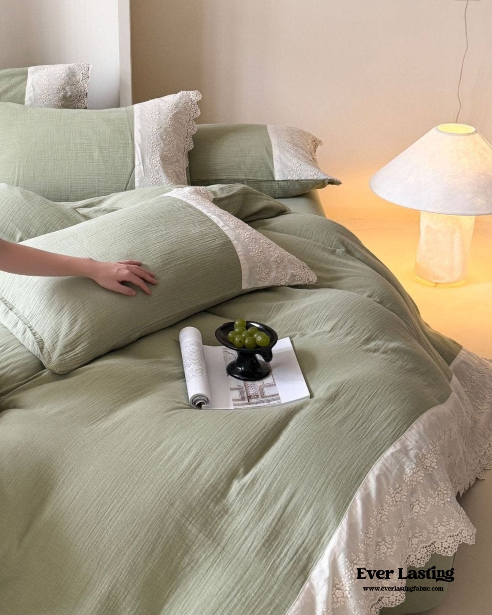 Margaux Lace Double Gauze Bedding Bundle - Ever Lasting