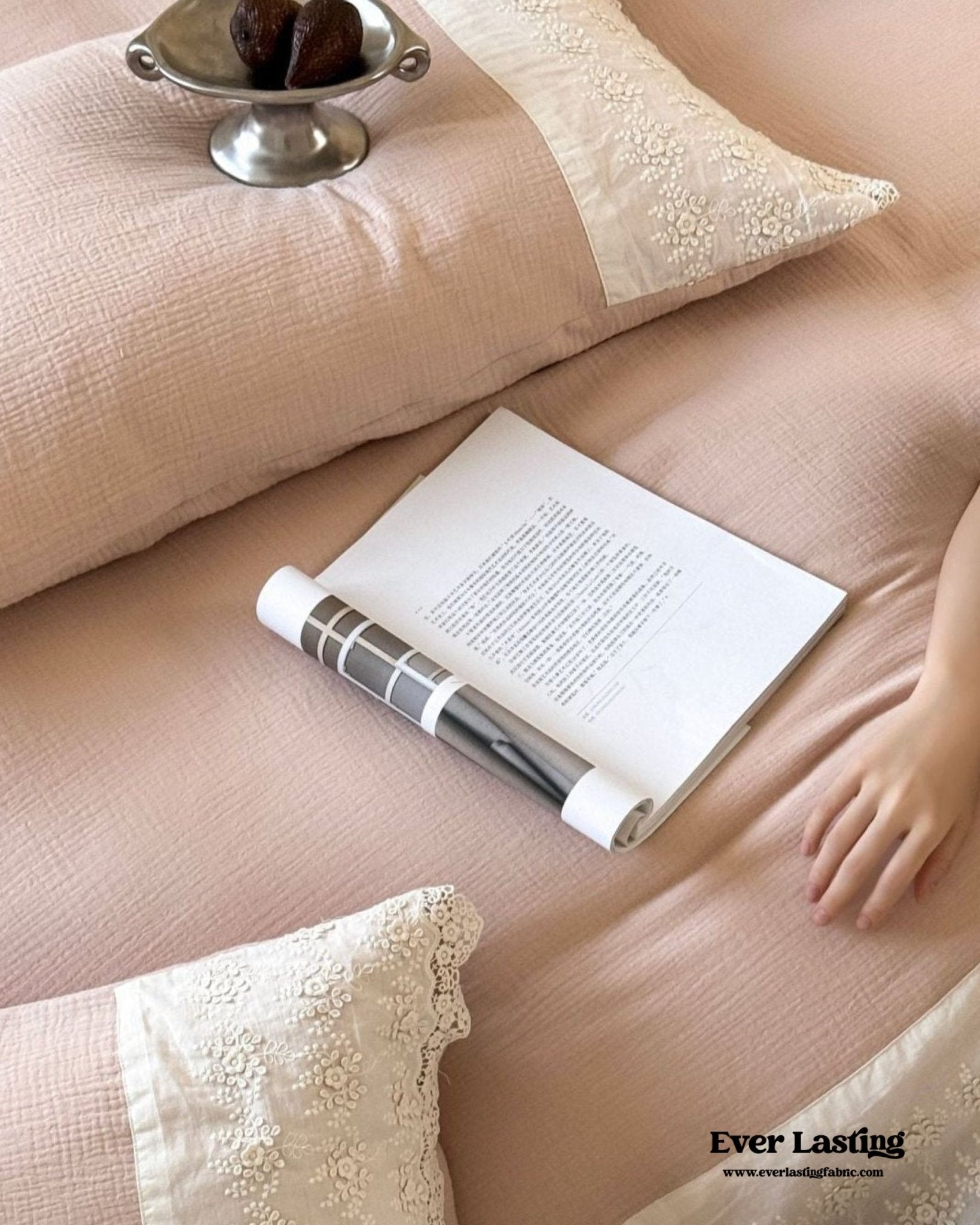 Margaux Lace Double Gauze Bedding Bundle - Ever Lasting